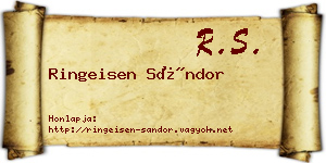 Ringeisen Sándor névjegykártya